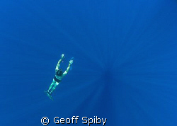 a freediver returning from the depths by Geoff Spiby 